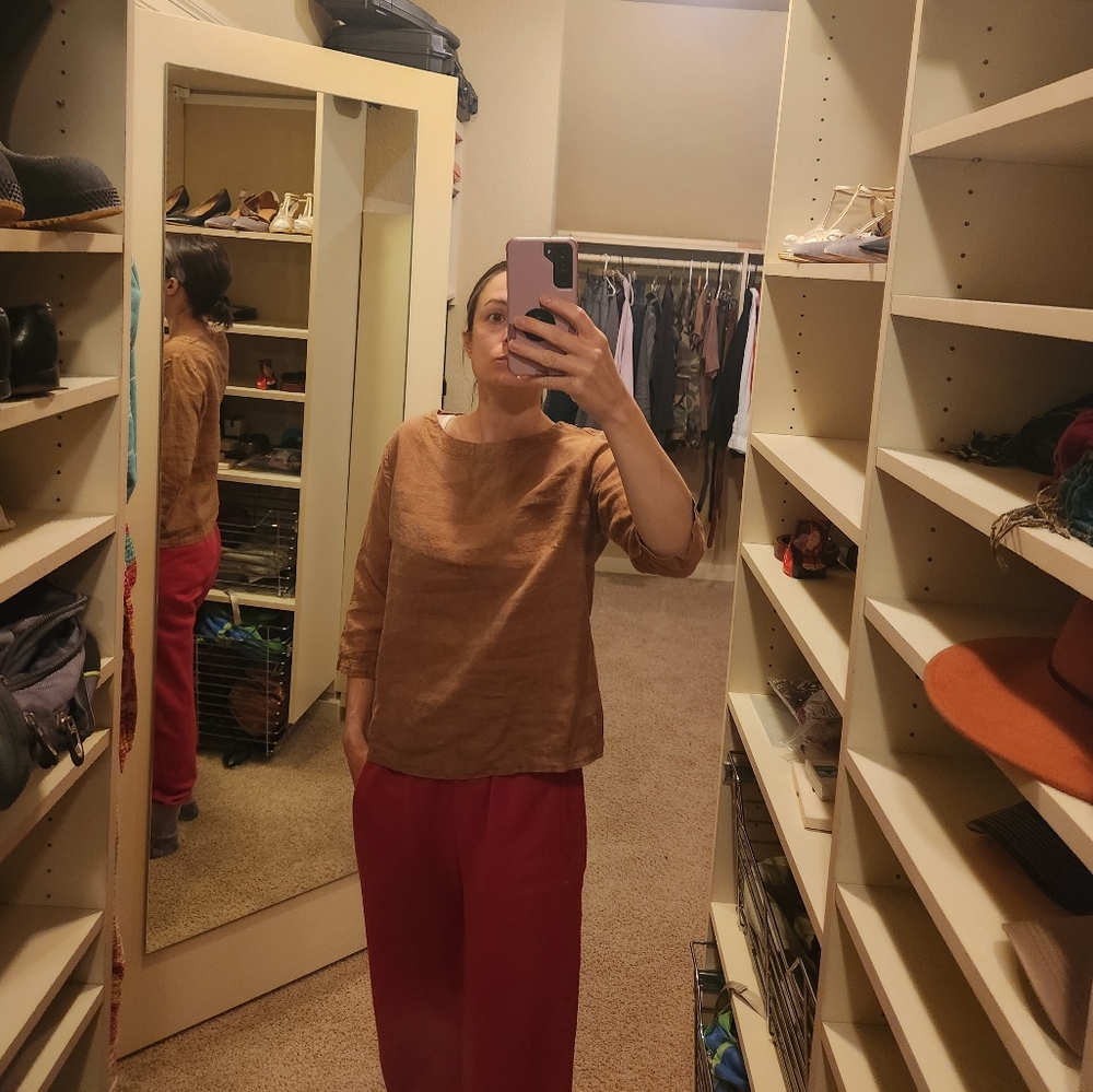 Simply Grey Life Loose Linen Top HANA